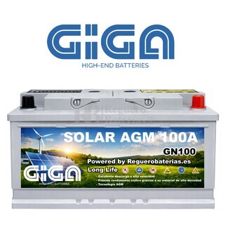 Bater�a Solar Servicio y Arranque  AGM 100 Amperios 12V | GIGA GN100-AGM Solar